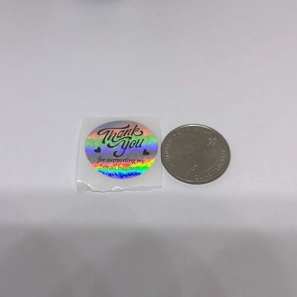 500 Pieces/roll 2.5CM Thank You For Ordering Sticker Gift Silver Label Stickers - Picture 3 of 4